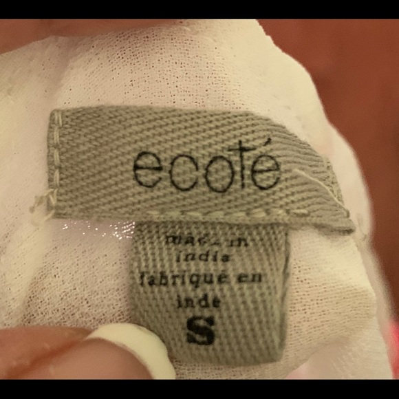 Ecote flowy Aztec embroidered chiffon top S - Picture 10 of 14